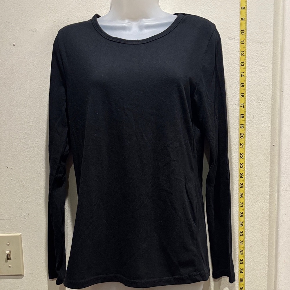 Ada Elegant Black Long Sleeve Tee